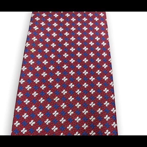 Two Vintage Clip on mens ties red and blue 1960s 1979s polyester Mens Store - Picture 4 of 6